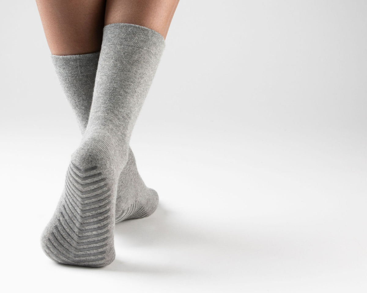 Women&#39;s Brown Original Crew Non-Slip Socks - 3 pairs - Gripjoy Socks