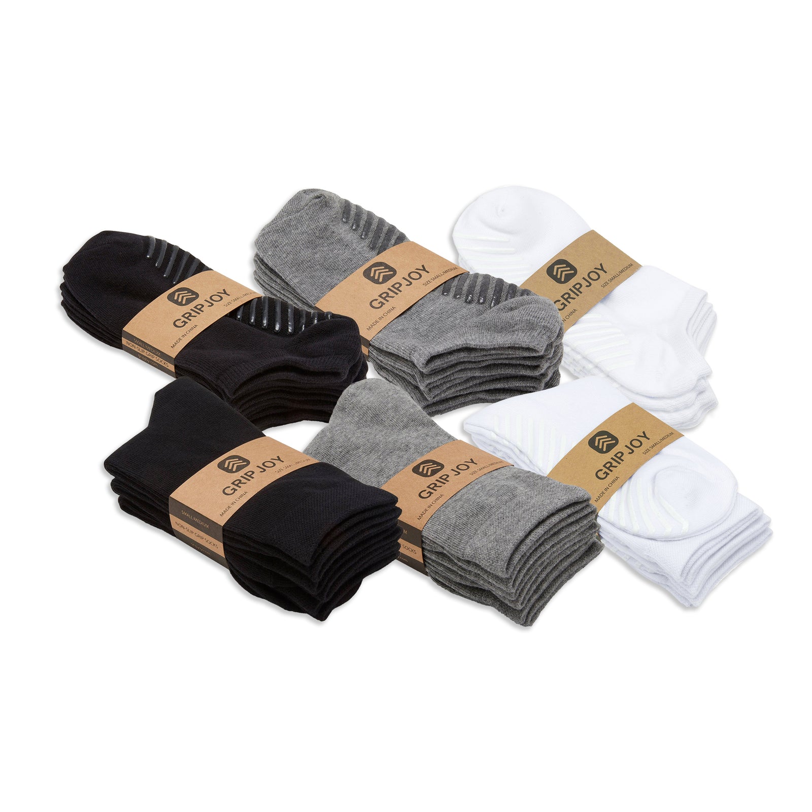 Grip Socks for Women - Casual Comfort Crew x3 Pairs - Gripjoy Socks