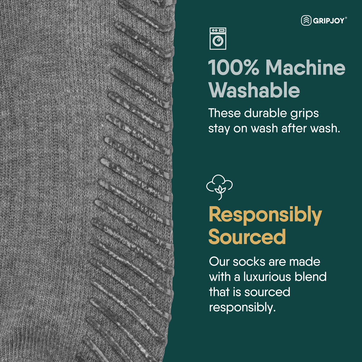 Men&#39;s Light Grey Diabetic Socks with Grippers x3 Pairs - Gripjoy Socks