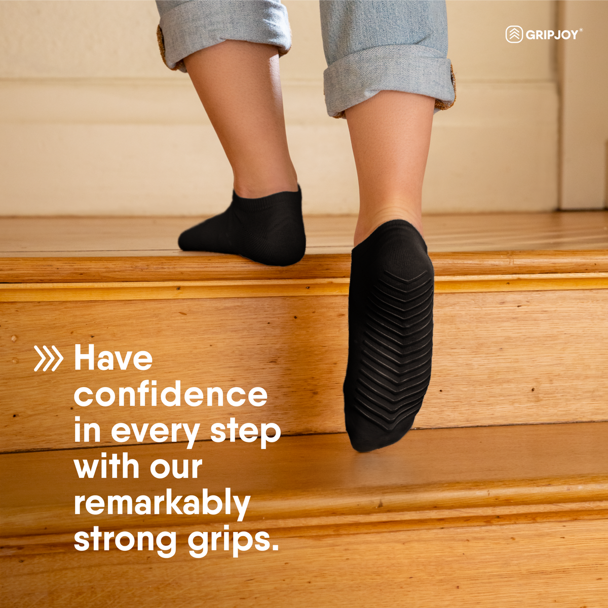 Black Women&#39;s Low Cut Ankle Non Skid Socks - 3 pairs - Gripjoy Socks