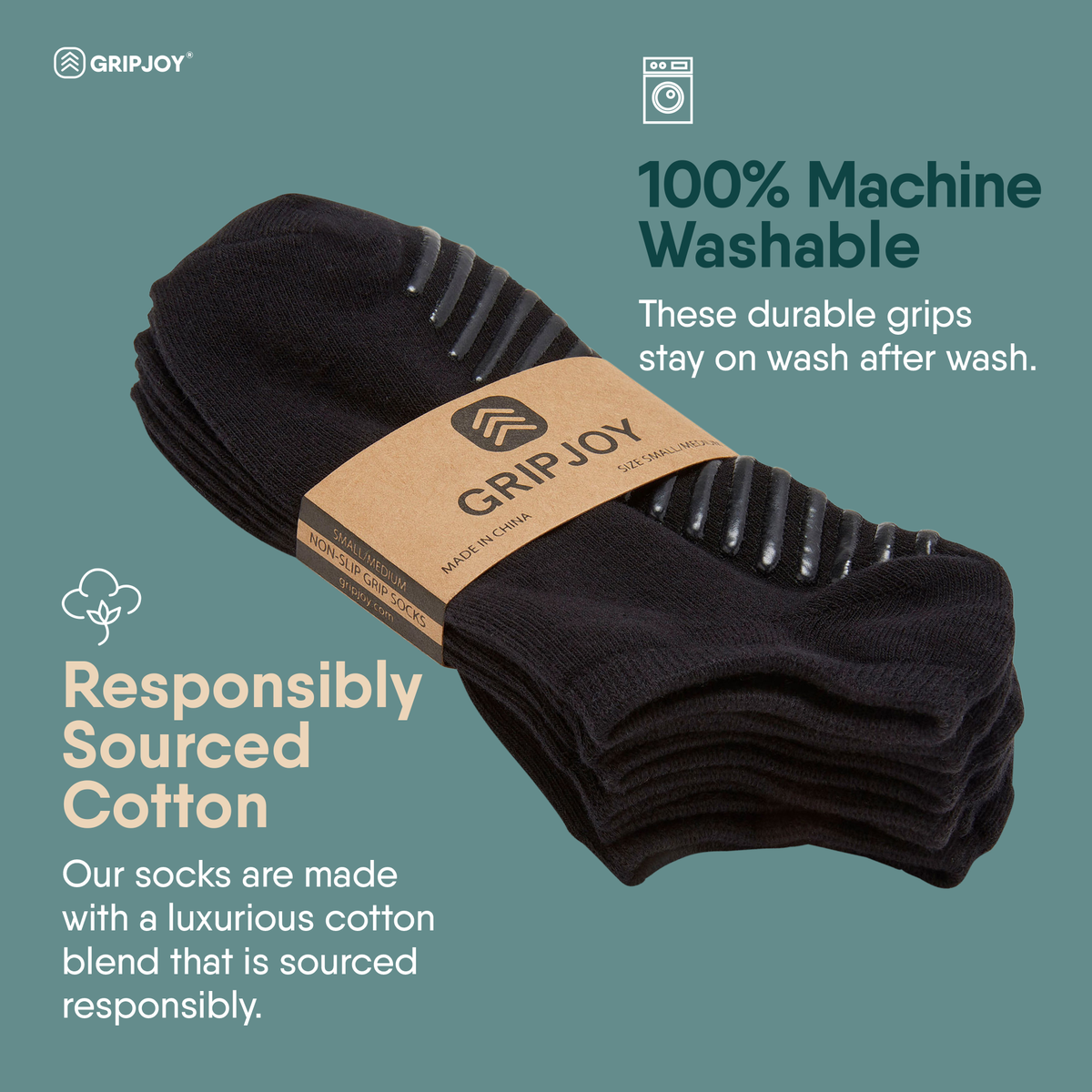 Black Men&#39;s Low Cut Ankle Non Skid Socks - 3 pairs - Gripjoy Socks