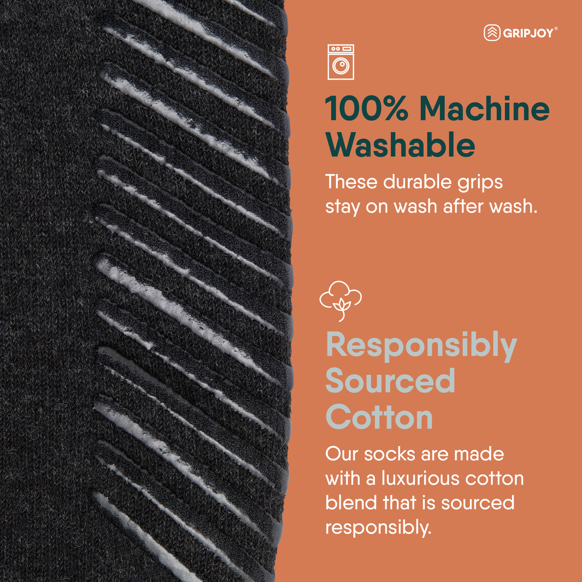 Dark Grey Men&#39;s Original Crew Non-Slip Socks - 3 pairs - Gripjoy Socks