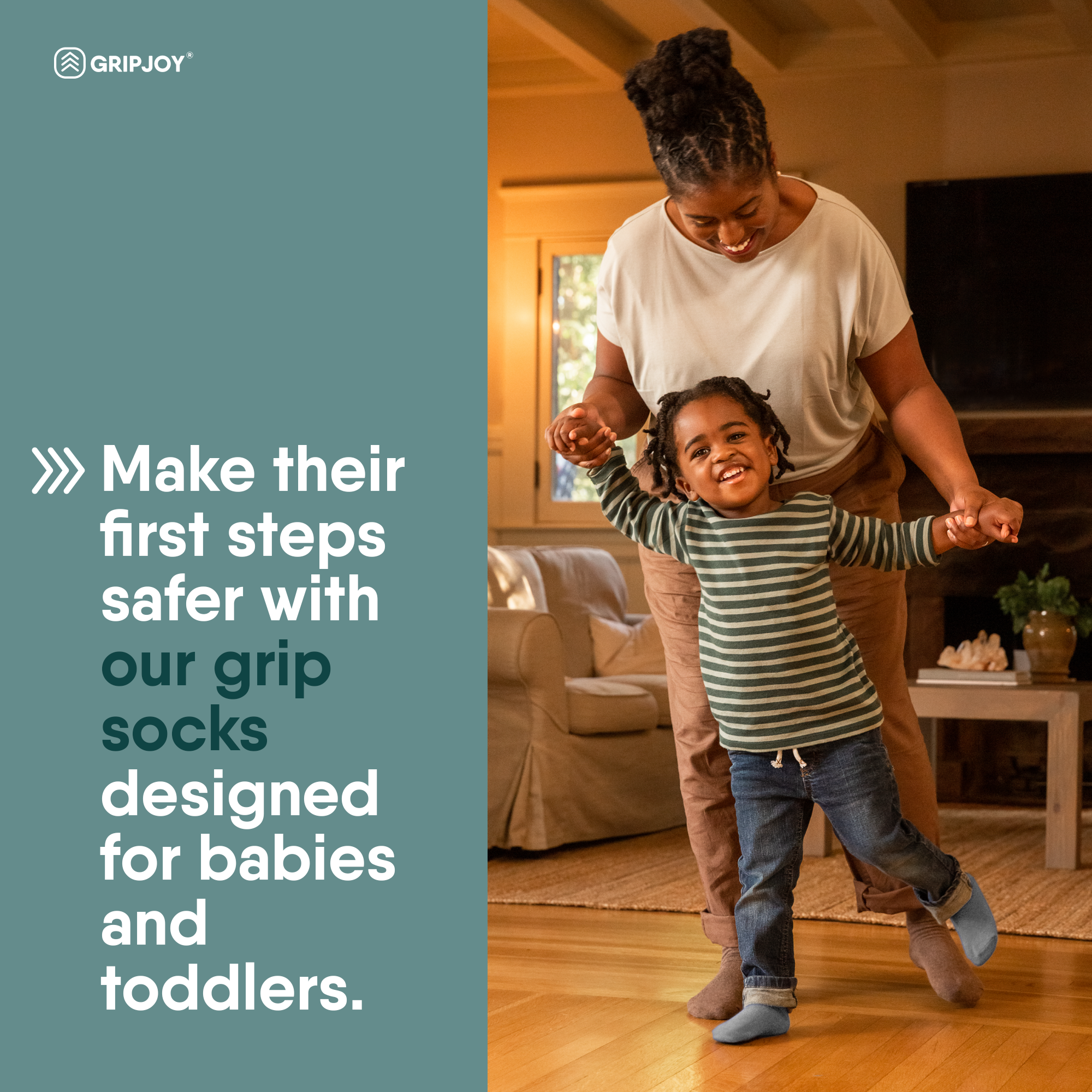 Socks with top grippers for toddlers