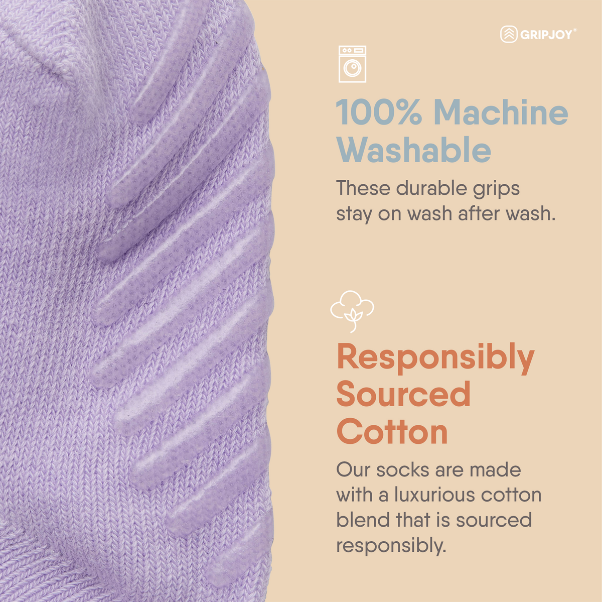 Purple Grip Socks for Toddlers &amp; Kids - 4 pairs - Gripjoy Socks