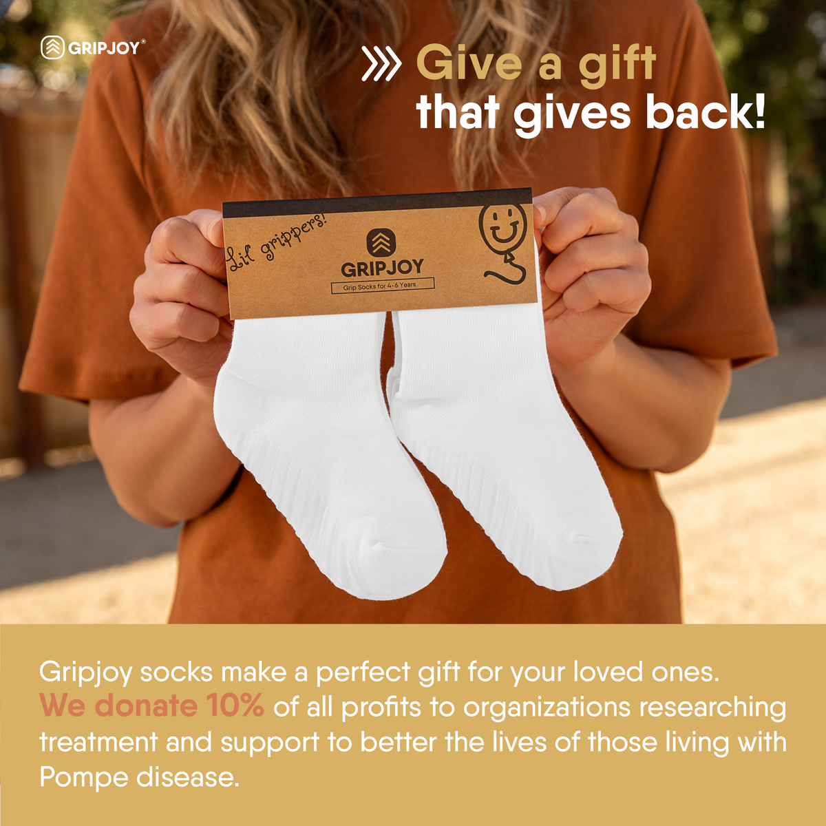 White Grip Socks for Toddlers &amp; Kids - 4 pairs - Gripjoy Socks